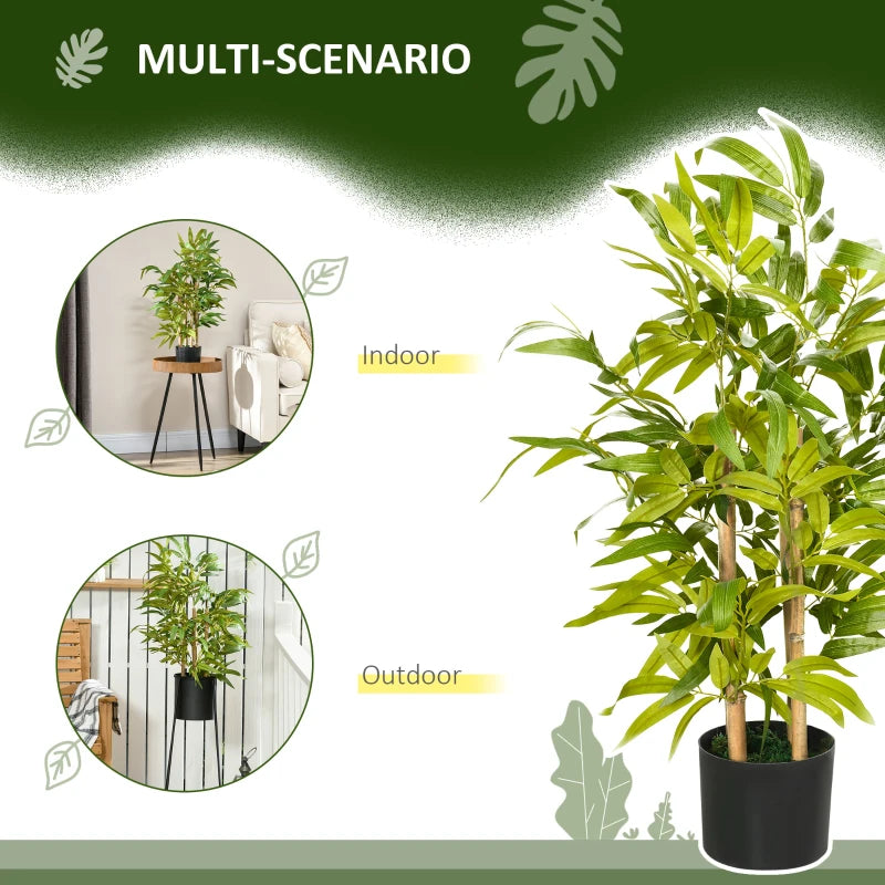 Green Bamboo Tree in Pot - Indoor Outdoor Decor, 15x15x60cm