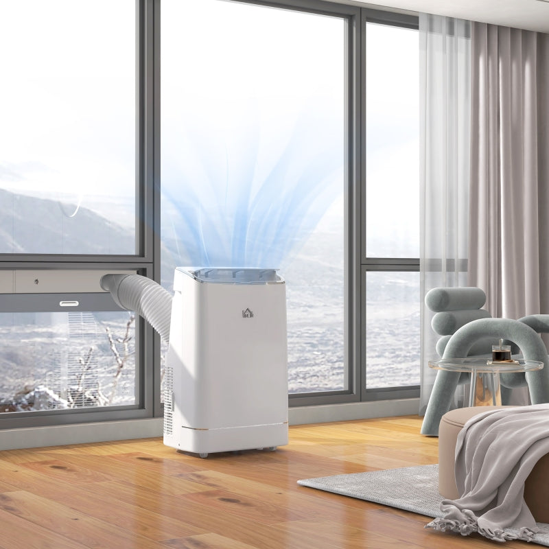 Portable White Air Conditioner with WiFi, Dehumidifier & Fan - 14,000 BTU