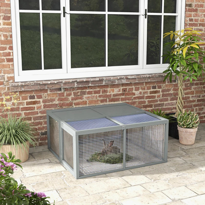 Grey Folding Rabbit Hutch