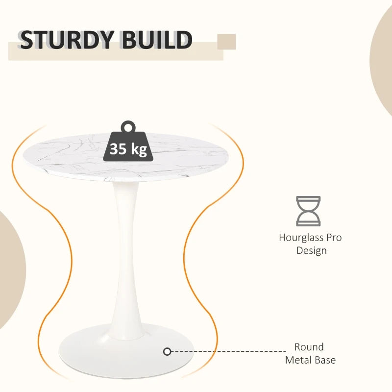 Adjustable White Steel Frame Bar Table - Height 67-93cm