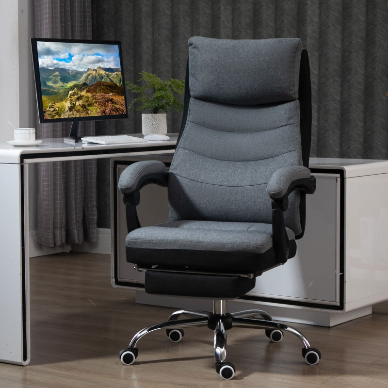 Grey Executive Office Chair with Reclining Feature