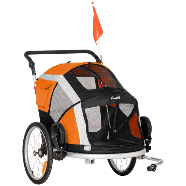 Orange Dog Bike Trailer & Stroller for Large Dogs