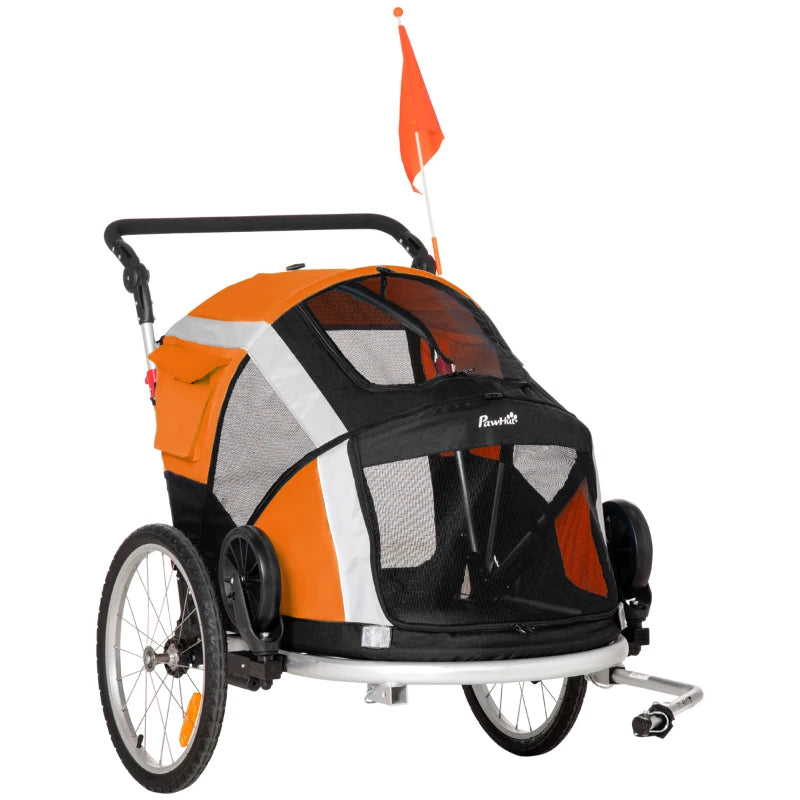 Orange Dog Bike Trailer & Stroller for Large Dogs