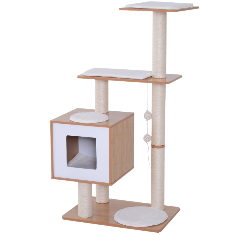 Cat Tree Scratching Post Condo - Grey Kitten Activity Center