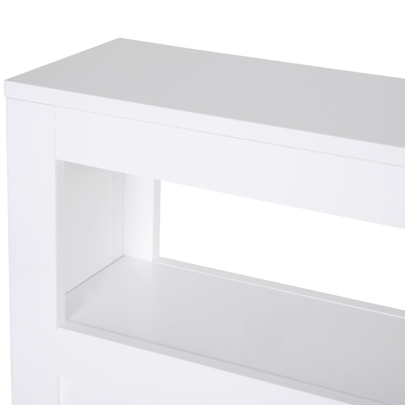 White Slim Bathroom Storage Cart with 2 Drawers & Wheels