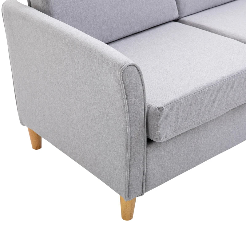 Grey Linen Two-Seater Sofa