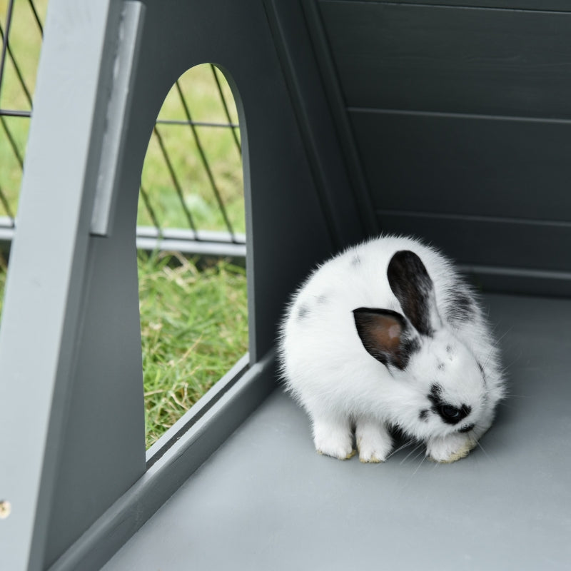 Grey Triangle Small Animal Hutch 116 x 62.2 x 52.5 cm