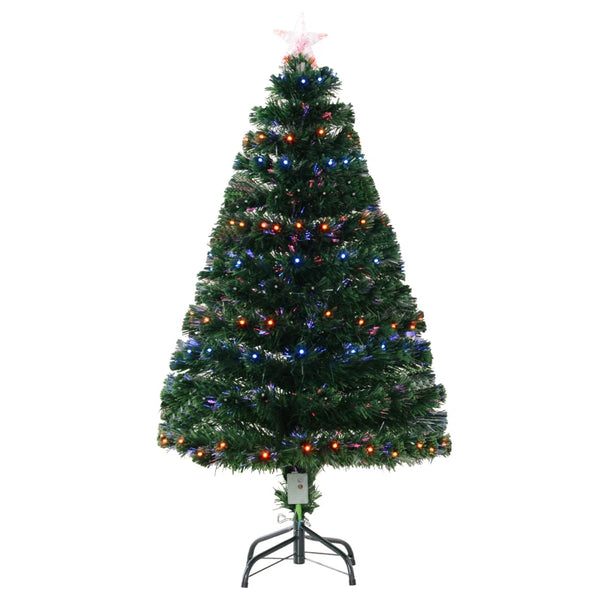 4ft Pre-Lit Fiber Optic Christmas Tree, Multi-Coloured LED Lights, Green