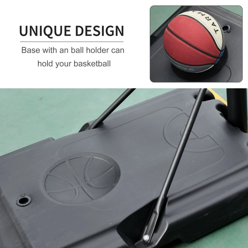 Adjustable Portable Basketball Hoop Stand - Black