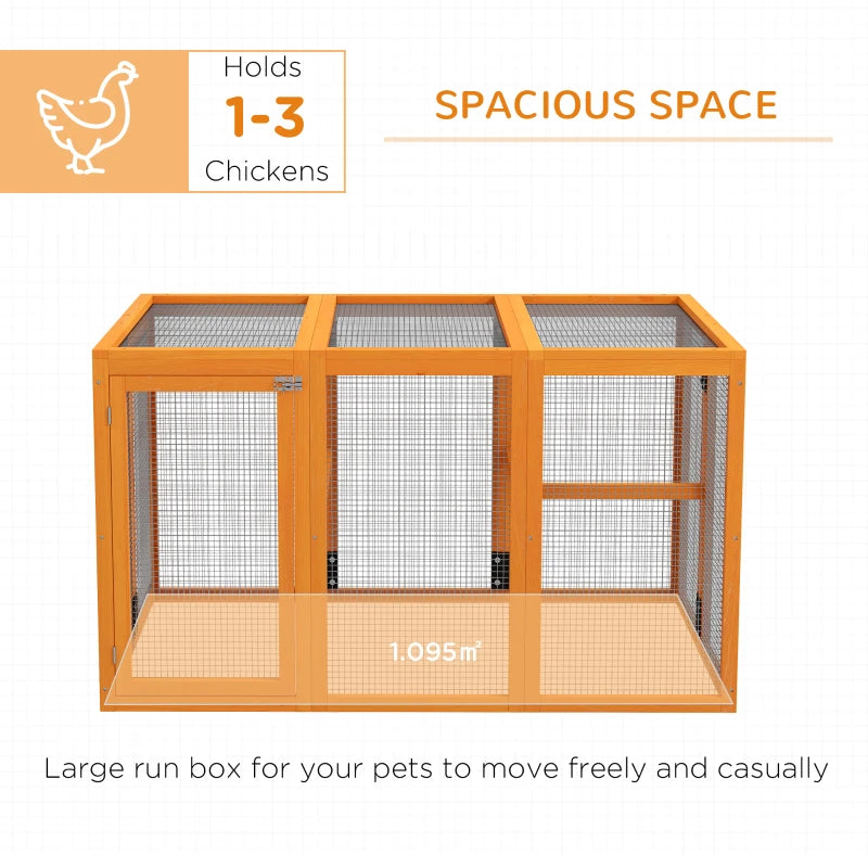 Orange Wooden Chicken Coop with Combinable Design, 80x140x84.5cm