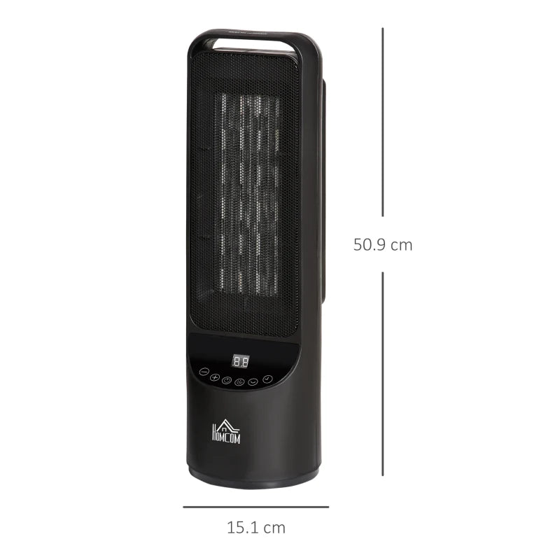 Black Ceramic Fan Space Heater with Remote Control