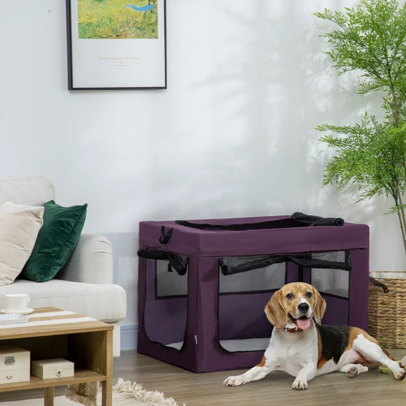 Purple Pet Carrier Bag with Cushion for Medium to Large Dogs - 90cm