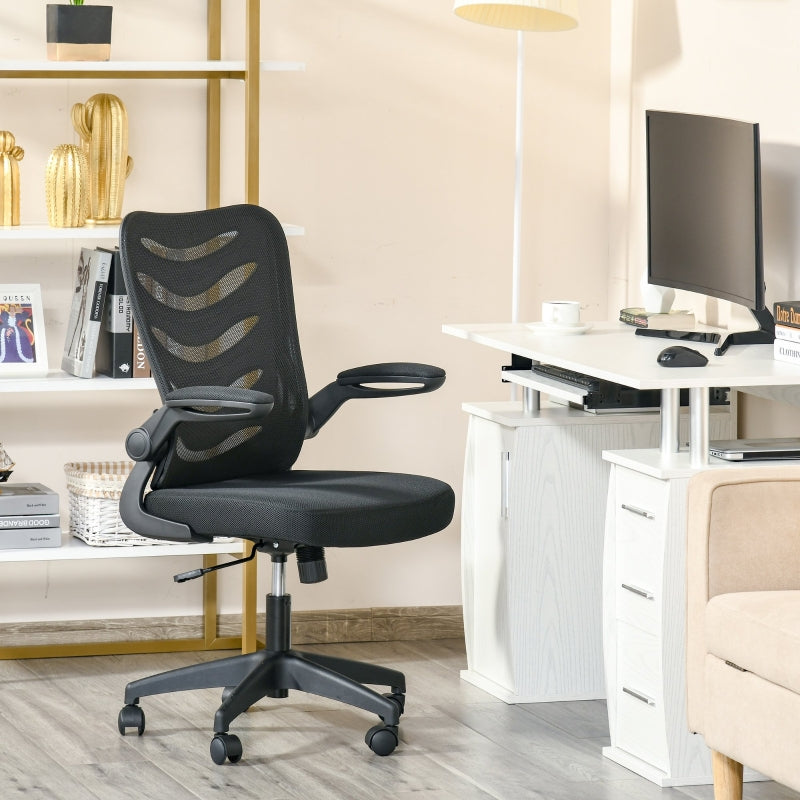 Black Mesh Office Chair with Lumbar Support & Adjustable Height