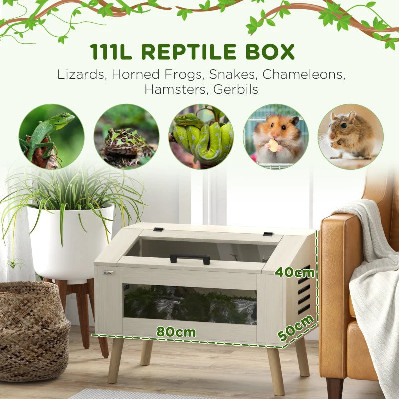 111L Reptile & Small Animal Vivarium with Tempered Glass Windows