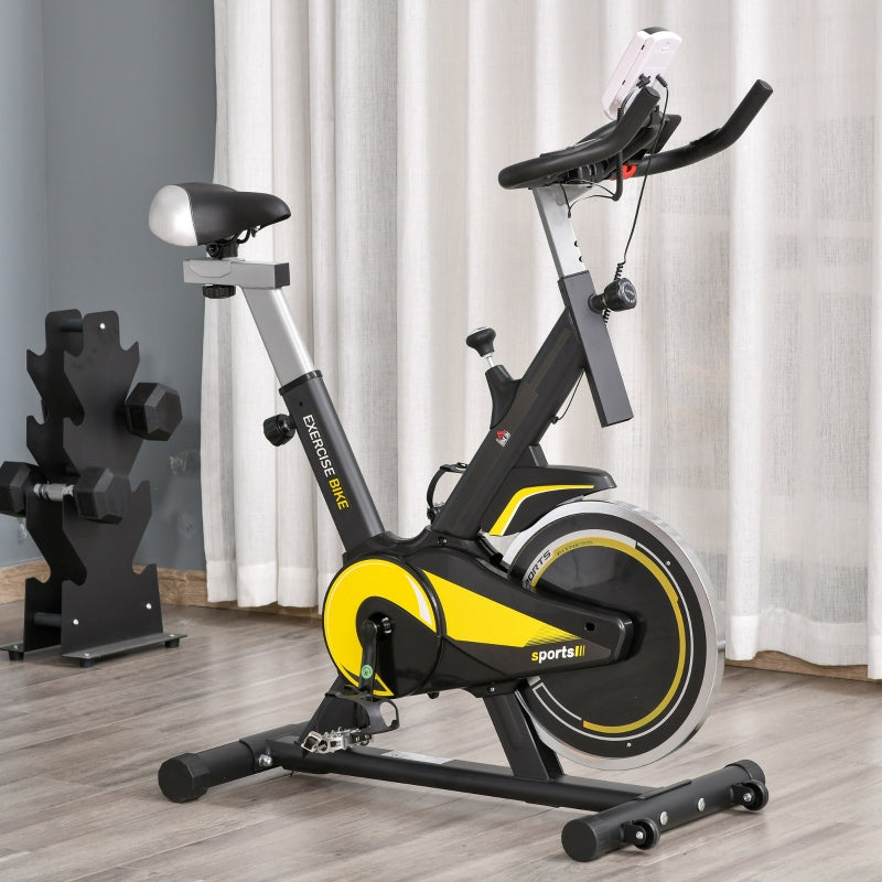 Indoor Exercise Bike Trainer - Adjustable Resistance, LCD Display, Black