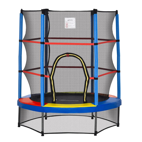 Kids 5.2FT Trampoline with Enclosure Net - Multi-color, Ages 3-6
