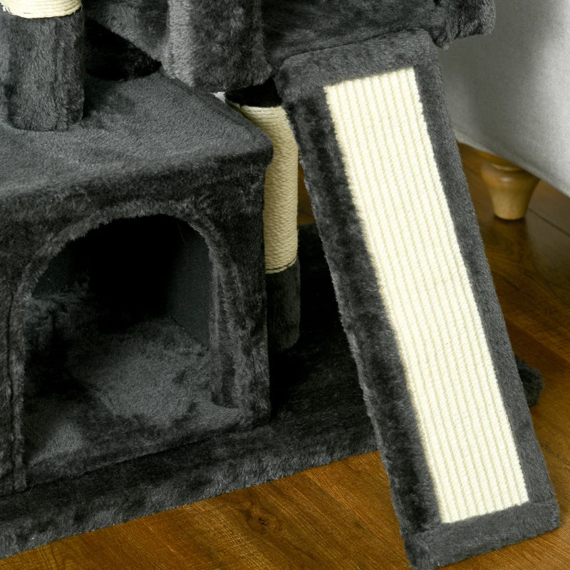 Black Cat Scratching Post Tower 83cm - Indoor Kitten Climbing Frame