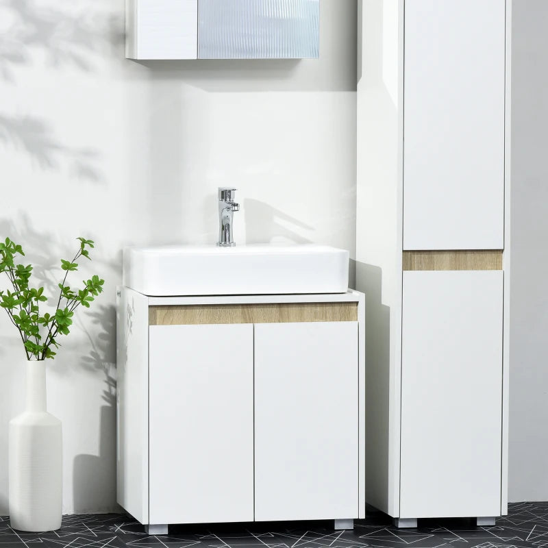 White Bathroom Under Sink Storage Cabinet