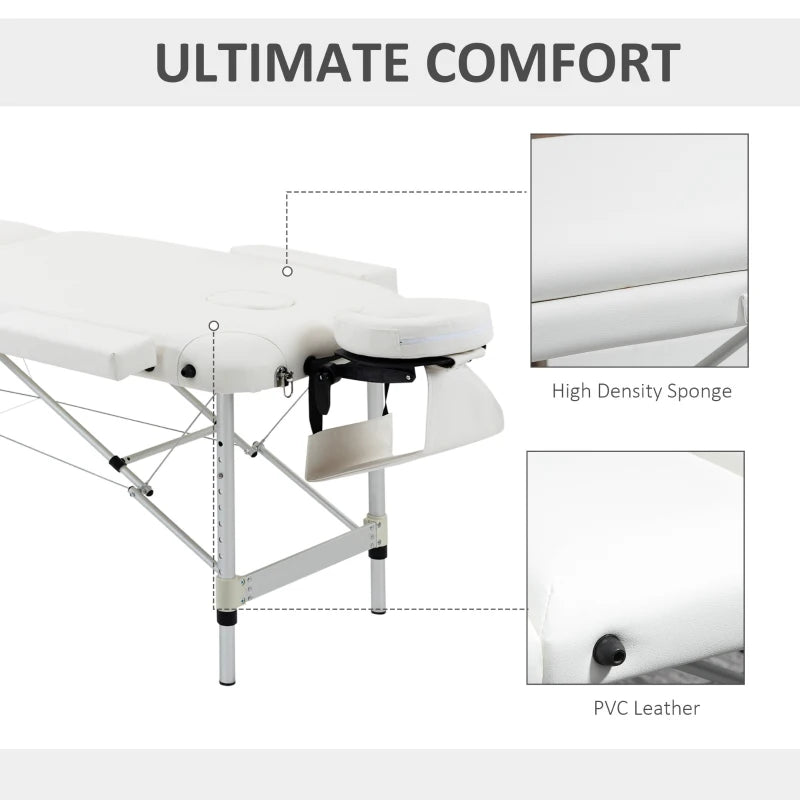 White Foldable Massage Table for Professional Salon and SPA