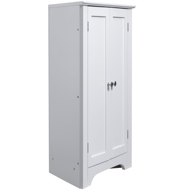 White Triangle Corner Bathroom Storage Cabinet with Adjustable Shelf