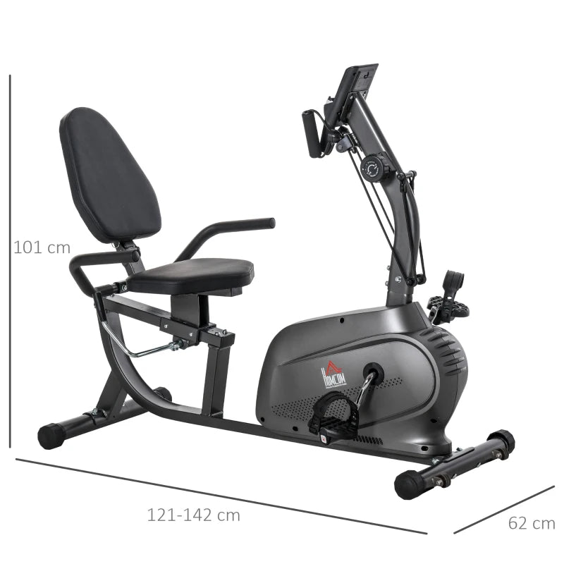 Black Magnetic Resistance Recumbent Exercise Bike with LCD Monitor
