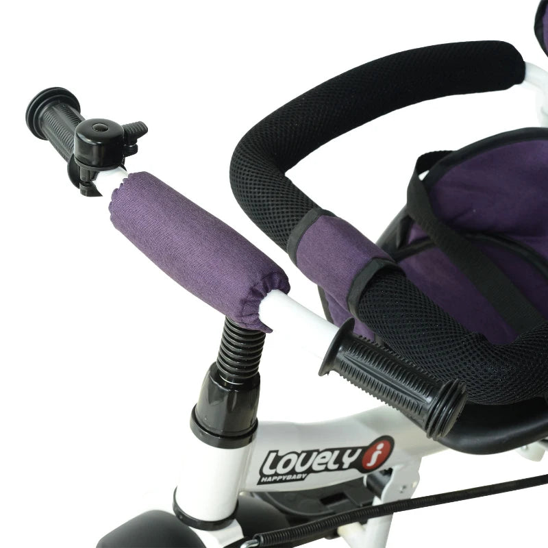 Purple Kids Sun Canopy Tricycle Stroller with Handle
