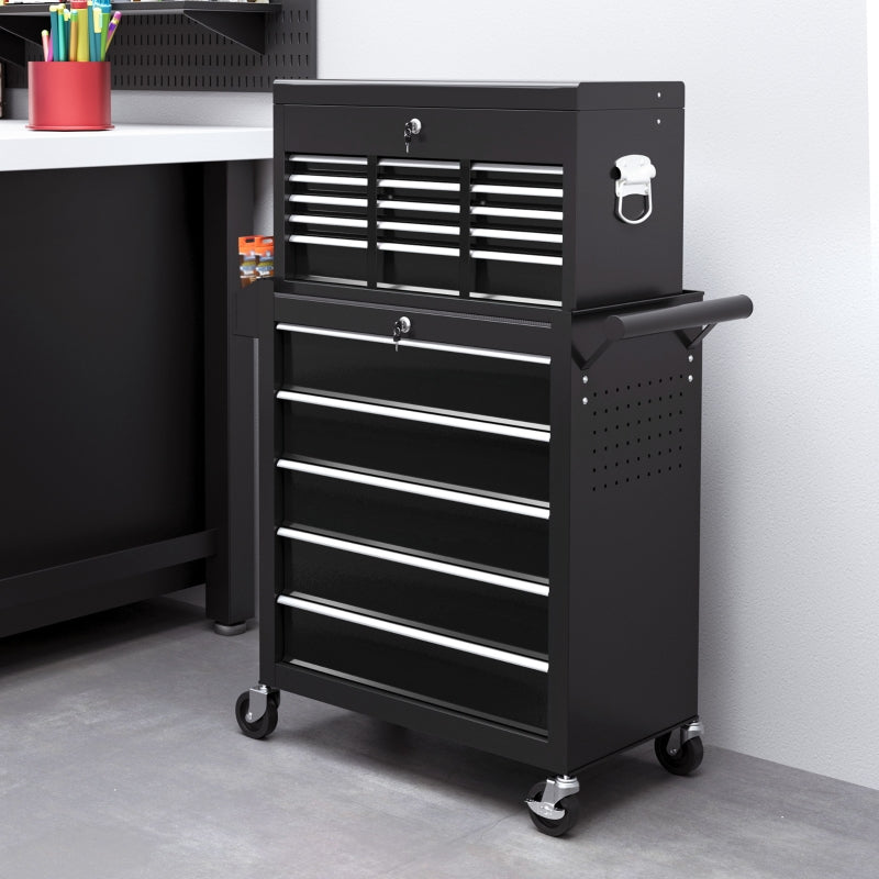 Black 19-Drawer Rolling Tool Chest