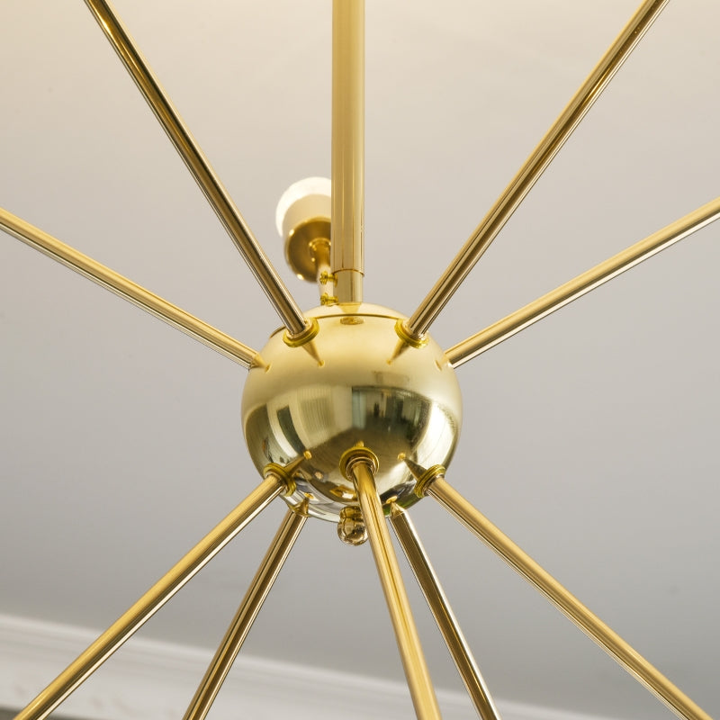 Gold 10-Light Modern Ceiling Chandelier for Bedroom and Living Room