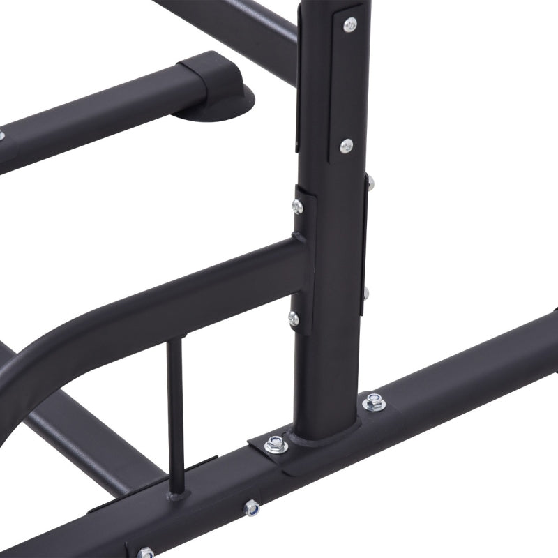 Black Power Tower with Dip Stand and Pull Up Bar - Home Gym Equipment