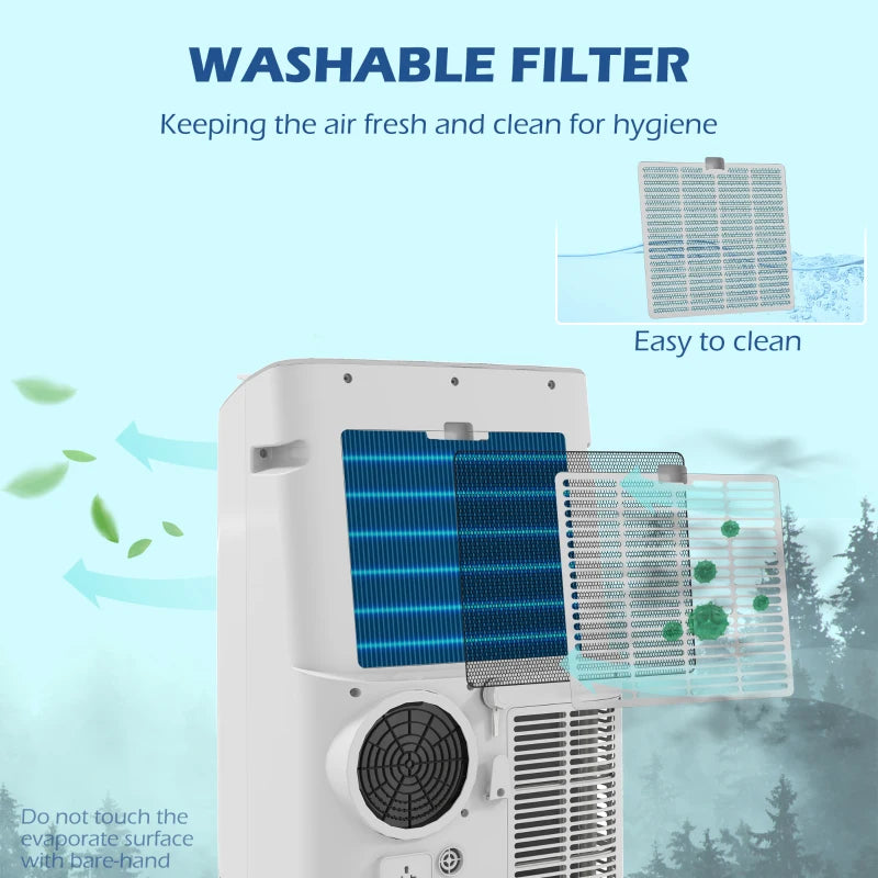 Portable White Air Conditioner with WiFi, Dehumidifier & Fan - 14,000 BTU