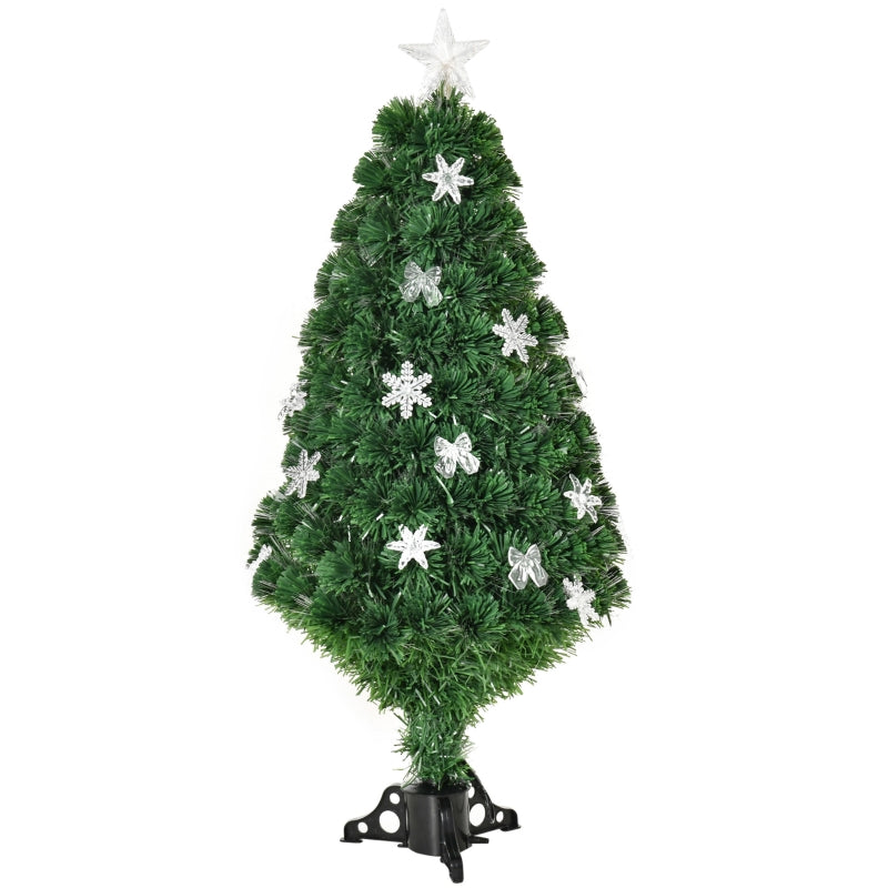 4FT Green Fiber Optic LED Christmas Tree - Holiday Home Xmas Decoration