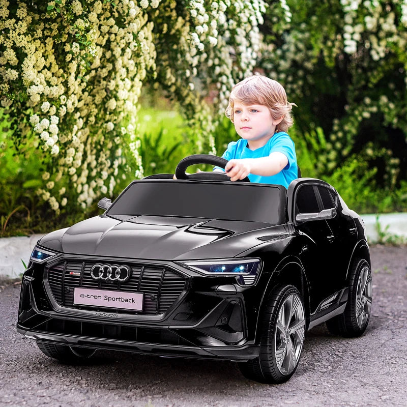 Black Audi E-tron 12V Kids Electric Ride On Car with Remote Control