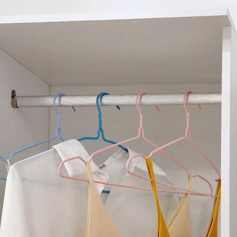 White Mobile Wardrobe with Hanging Rod and Shelves