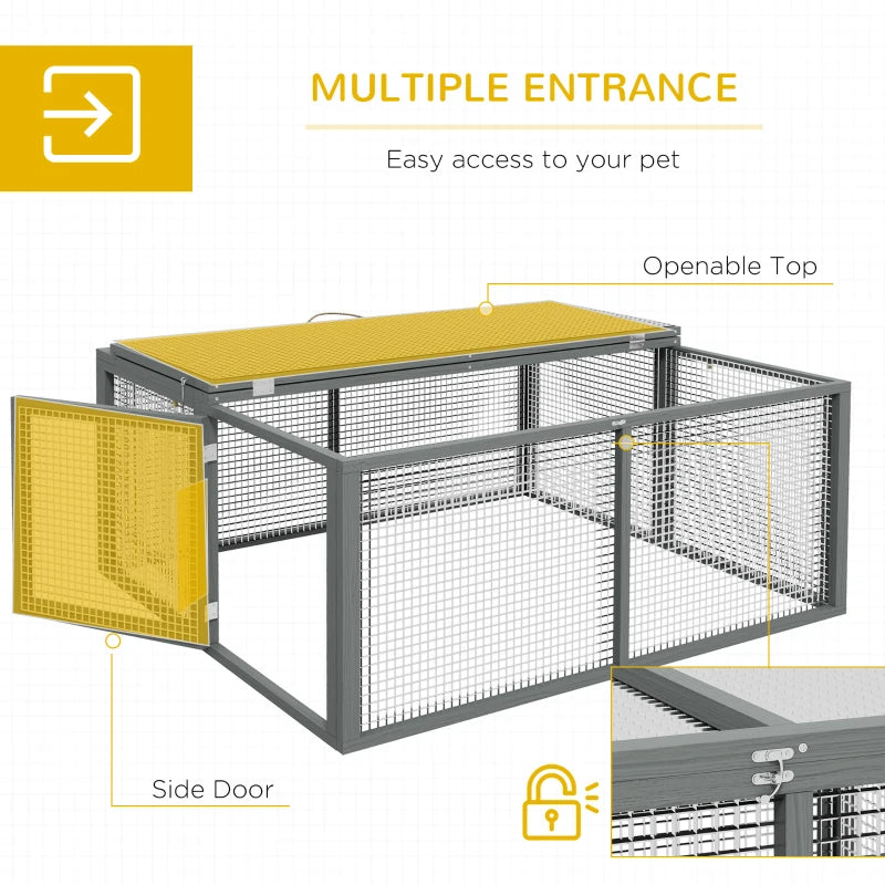 Grey Folding Rabbit Hutch