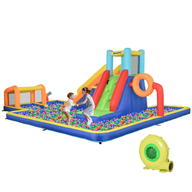 6-in-1 Kids Inflatable Play Center - Blue