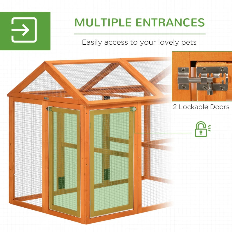 Wooden Chicken Run & Coop Combo - Large, Wood Effect