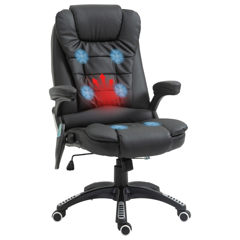 Black High Back Massage Office Chair with Heat