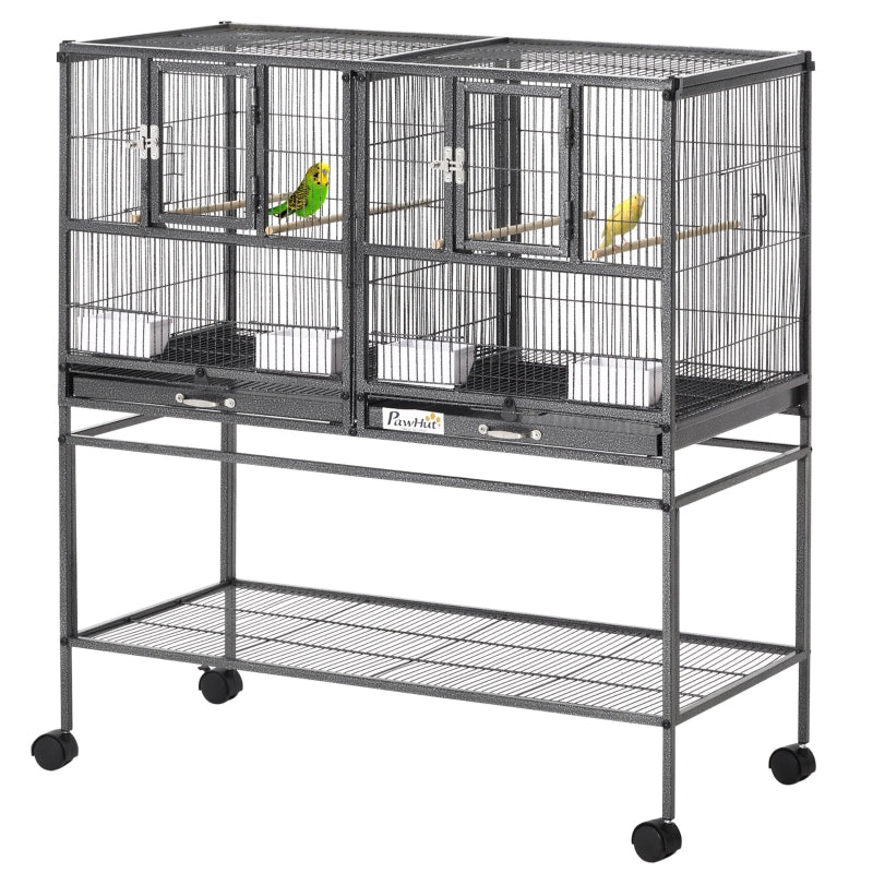 Large Metal Bird Cage for Small Birds - White