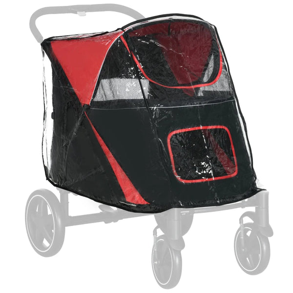 Black Dog Pram Rain Cover with Rear Entry