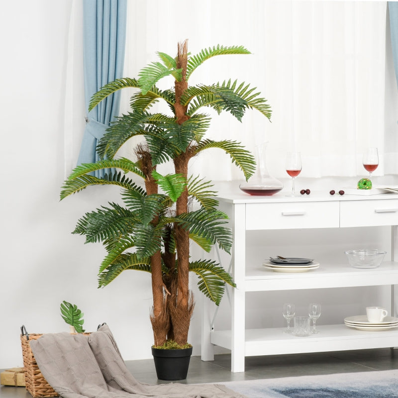 Artificial Tropical Palm Plant in Pot, 150cm, Green - Indoor Outdoor Decor