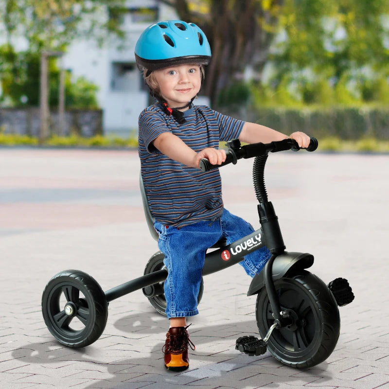 Black Kids Trike Toddler Tricycle 3 Wheels Bike 1.5-4 Years
