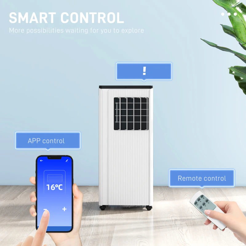 White 9,000 BTU App-Controlled Portable Air Conditioner - 20m² Coverage