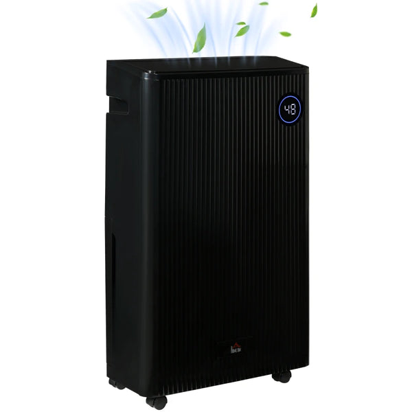 Black Portable Dehumidifier with Air Purifier, UVC, Ioniser, 24H Timer, 5 Modes - 16L/Day