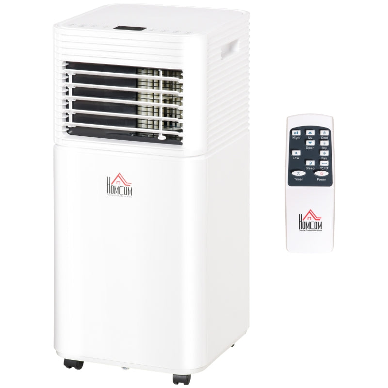 Portable 9000 BTU Air Conditioner - White, Dehumidifier, Fan, Remote, Timer, Window Kit - A Energy Efficiency