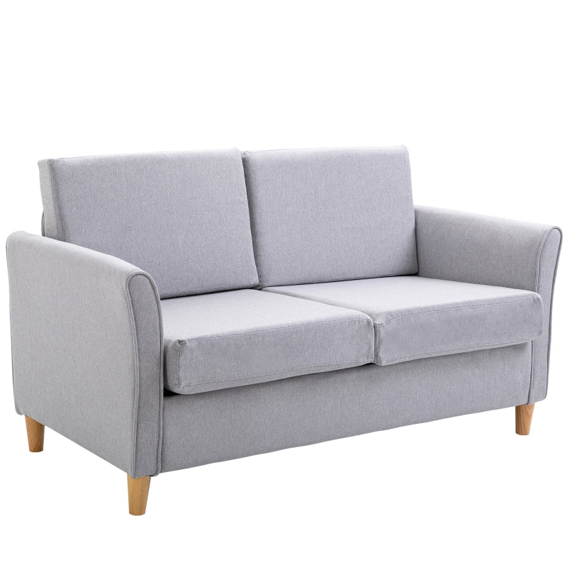 Grey Linen Two-Seater Sofa