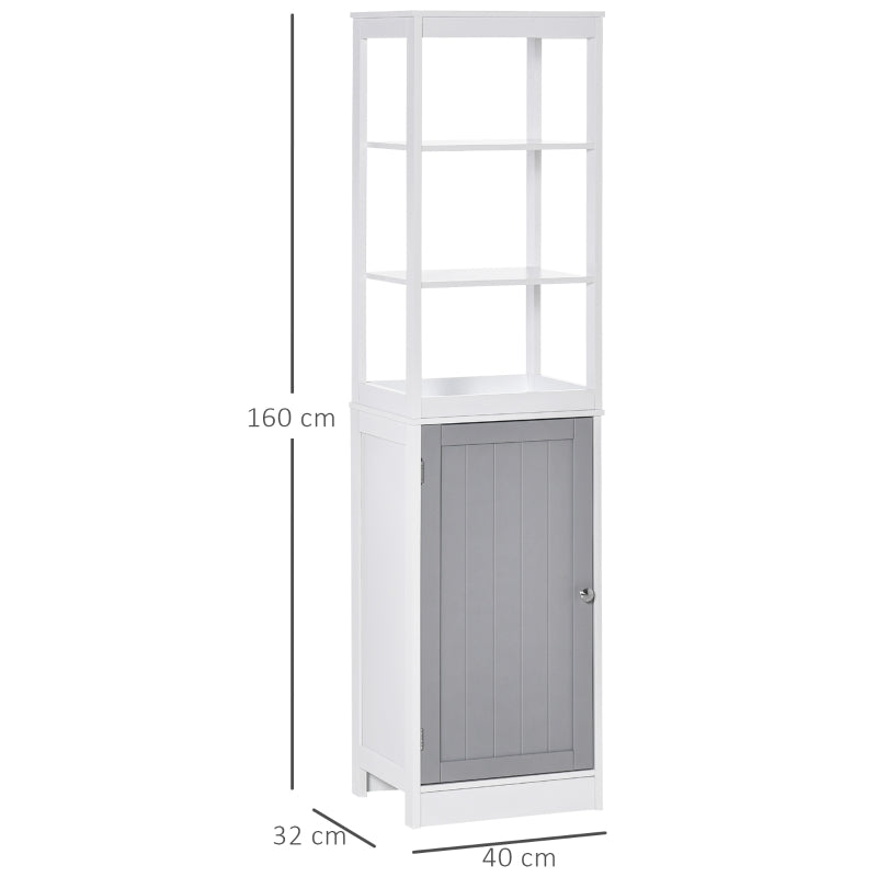 Slimline White Tall Bathroom Storage Cabinet