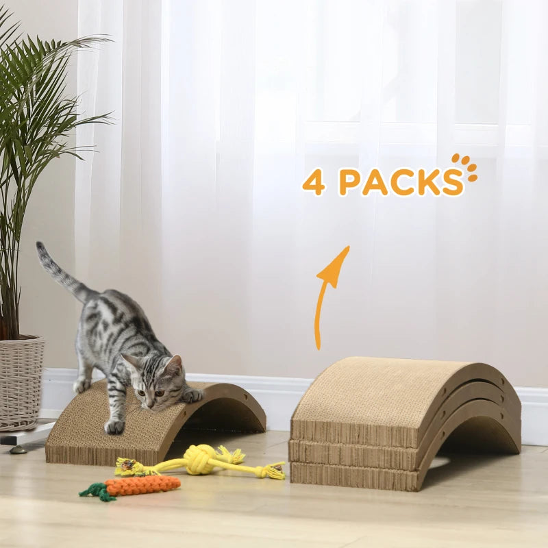 Brown Cat Scratching Board Set, 4PCs, 55 x 26cm