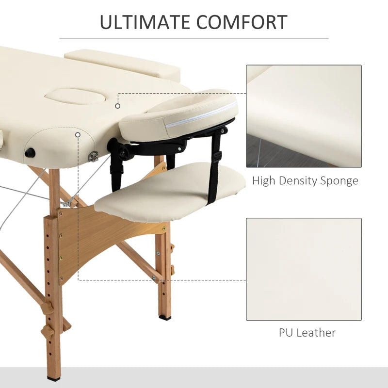 Portable Cream Massage Table with Wooden Frame