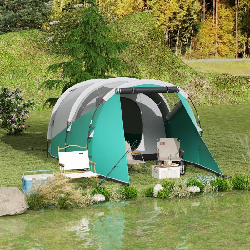 Green 3-Person Waterproof Two-Room Tunnel Tent - 3000mm