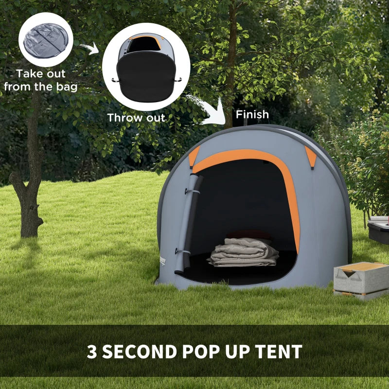 Grey 2-Person Pop-Up Camping Tent with Accessories